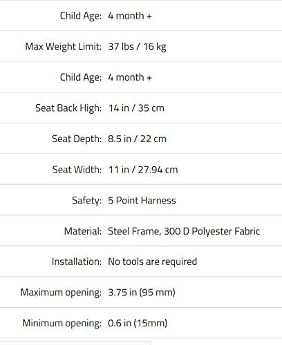 guzzie+Guss Perch Clip On Table Chair – Easy and Secure Setup for Travel (Including Restaurants, Picnics), at Home (Kitchen Islands, Dining Tables) with Machine Washable Fabric, Aqua