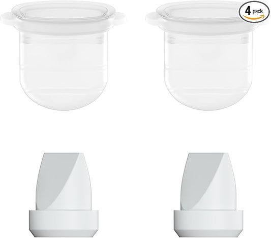 2pcs Duckbill Valves and 2pcs Diaphragm Compatible with Momcozy Mobile Style M6, Replace for M6 Breast Pump Replacement Accessories, Fit for Momcozy Pump Part, Not Original Parts, 4 Pack, Gray