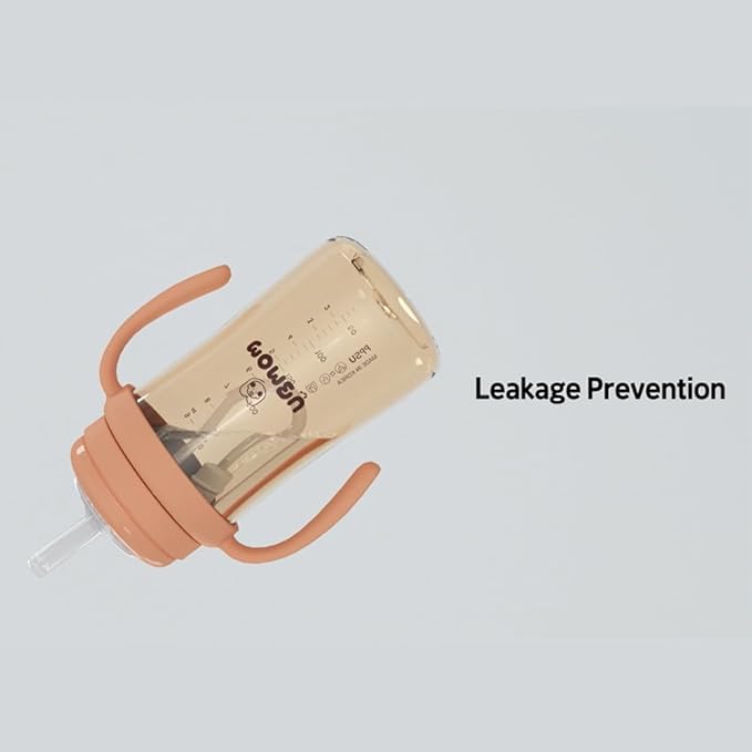 No-spill, Backflow prevention Sippy Cup with Straw, PPSU Learner Cup with Handle for Baby and Toddlers, BPA free, 6.76oz (Chocolate)