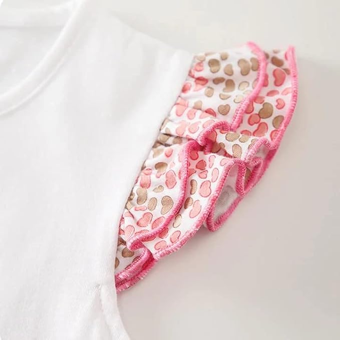 Cute Giraffe + Zebra With Floral Print Long Sleeve Baby Girl Clothes White Jumpsuit For Baby One-Piece Romper