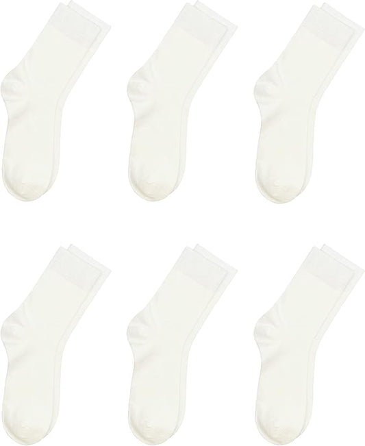 Kids Thin Rayon Bamboo School Crew Socks Uniform Dress Boys/Girls Soft Youth Socks 6 Pairs