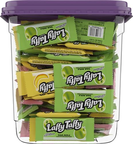 Laffy Taffy Candy, Assorted Fruit Flavored Taffy Candy, Sour Apple, Cherry, Strawberry & Banana Flavors (145 Pieces) (Pack of 2)