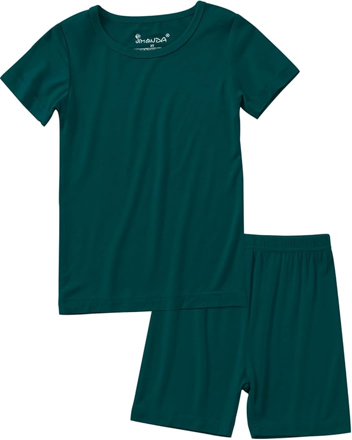Jimonda Toddler Kids Girls Boys Pajamas Sets Soft Comfy Jammies Tencel Solid Raglan Sleepwear Pajamas Pjs 2pcs Set 18M-8Y