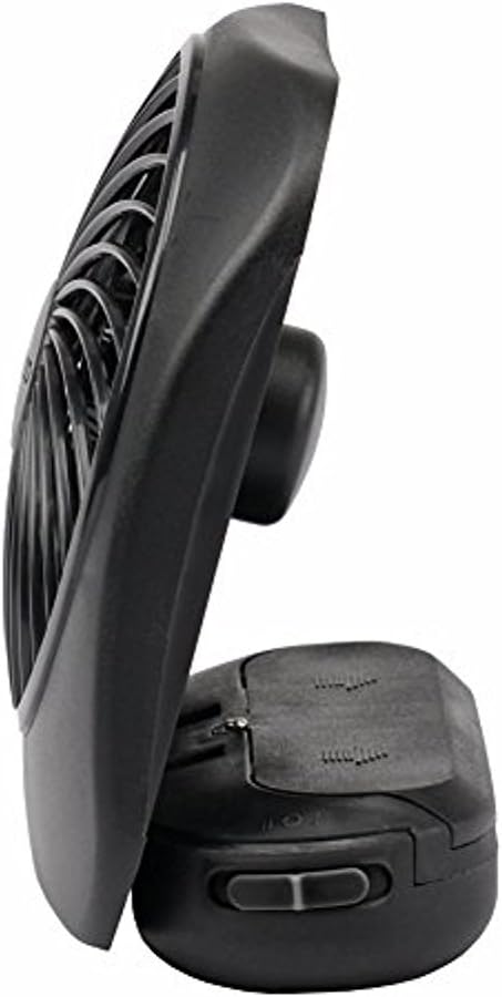O2COOL Treva 5 Inch Battery Powered Fan Portable Desk Fan 2 Cooling Speeds with Compact Folding & Tilt Design Cubicle Accessories Small Portable (Black)
