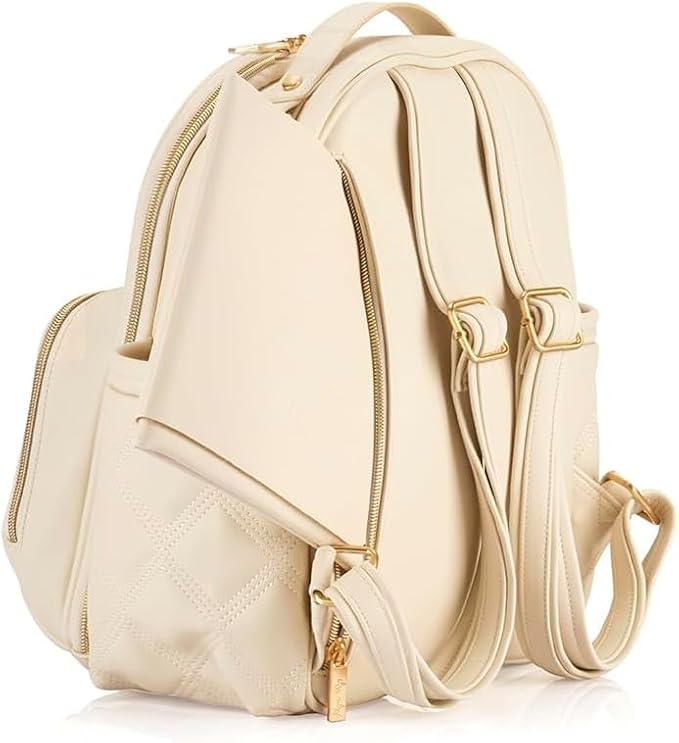 Itzy Ritzy Baby Mini Plus Diaper Bag, Milk & Honey