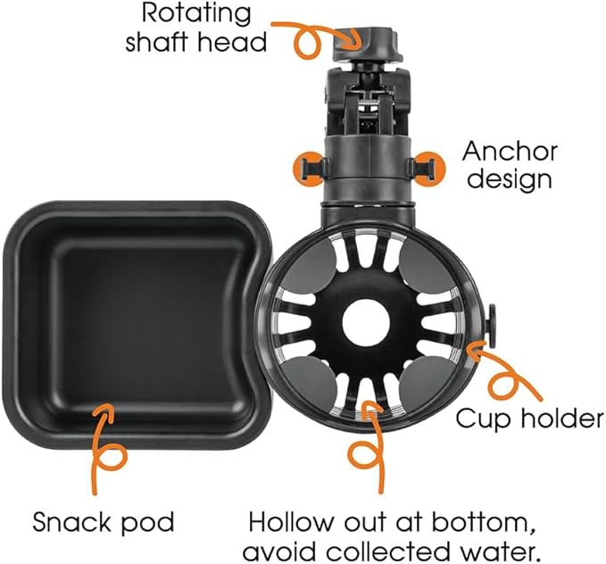 Removable Stroller Snack Tray With Universal Cup Holder, Detachable Attachment and Accessories, Bike Cup Holder, 2 in 1 Detachable Snack Tray