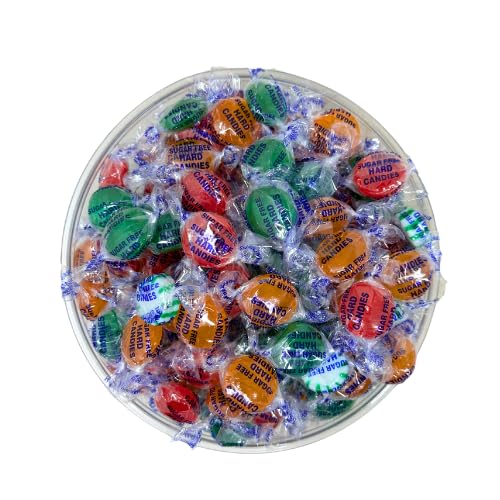 Sugar Free Assortment Hostess Deluxe Fruit Mix Hard Candies -1lb Bag Individually Wrapped Keto And Diabetic Friendly Gourmet Nostalgic Flavored Hard Candy Discs (16oz)