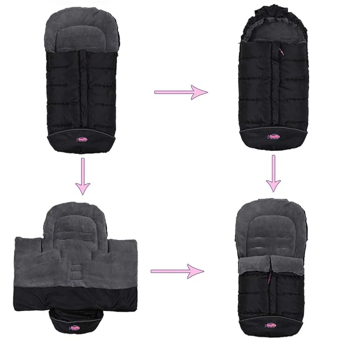 Sunday Anti-kick Stroller Blanket, Universal Footmuff Cosy Toes Buggy Pushchair Sleeping Bag - Waterproof, Anti-Slip, Extendable, Multifunction Winter Cover
