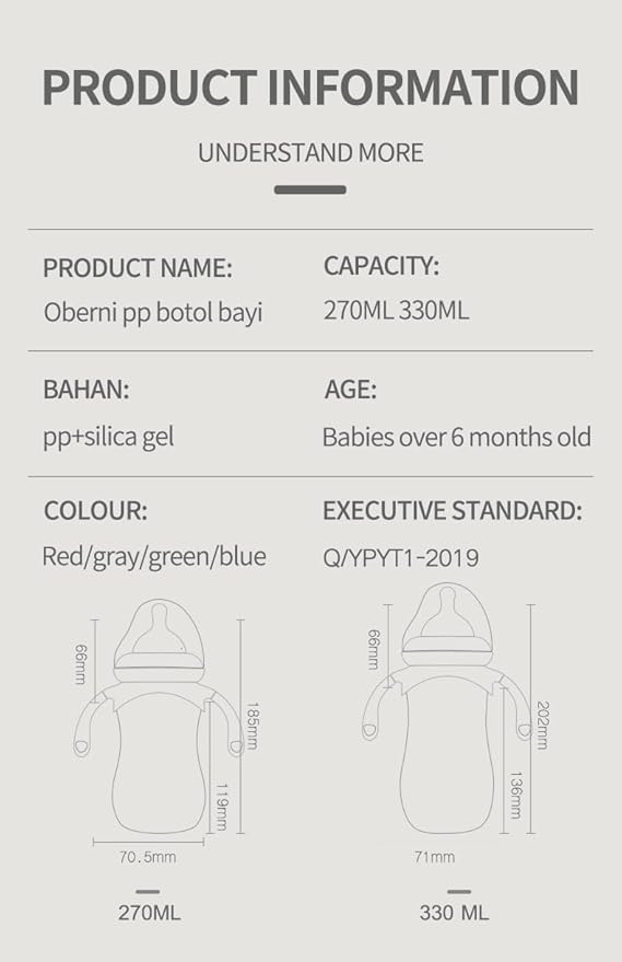 Baby Bottles, Weighted Straw Toddler Milk Bottles with Non-Slip Handle, Size + Variable Fast Flow, 12+ Months, BPA-Free, Pink/2Pack/9oz