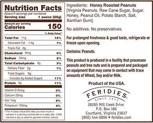 FERIDIES Peanut Sampler Gift Set with Salted Virginia Peanuts, Brittle, Honey Roasted, and 5 O'clock Crunch, 36 Oz 4 Piece Assortment