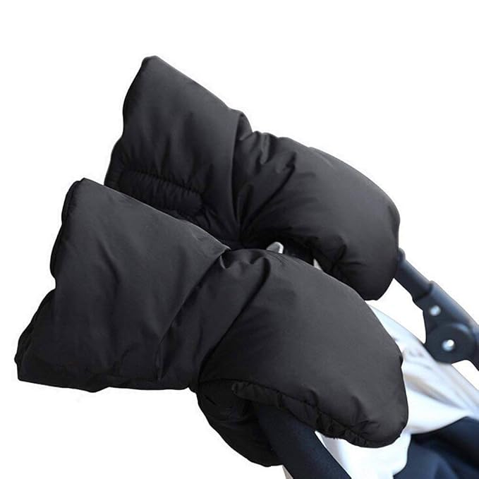 Black Waterproof Women Men Winter Stroller Gloves Hand Muff Warmers Extra Thick Anti-Freeze