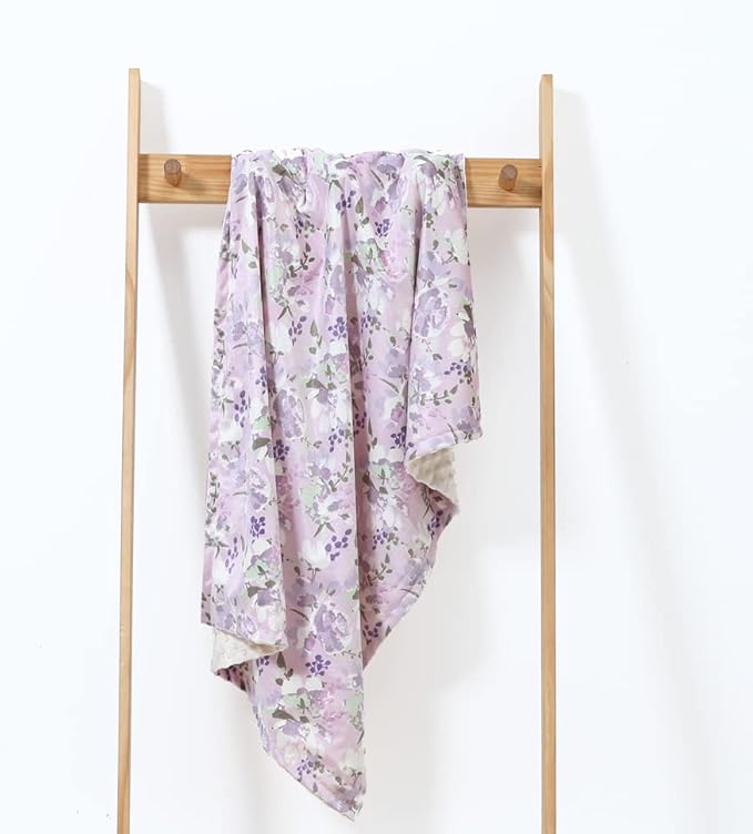 CREVENT Baby Girls Blanket for Crib Stroller Cot Cradle Car, Supper Soft and Pretty - Lavender Grapes 30x40 Inches