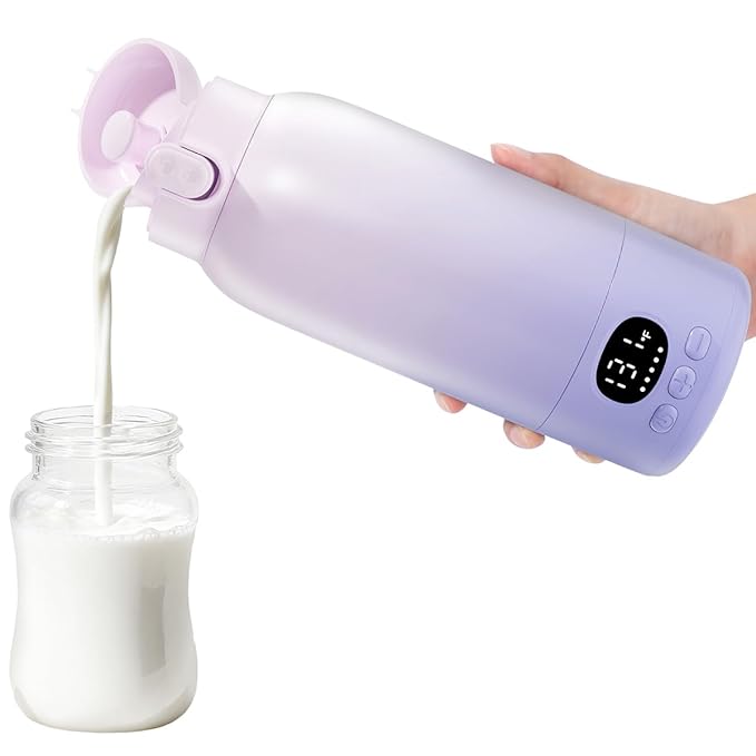 Portable Bottle Warmer 17oz Bottle Warmer for Travel, Fast Heating for Breast Milk Formula & Water, Long Battery Life &Large Capacity, Suitable for Baby Outdoor