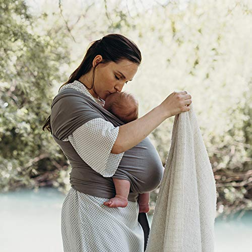 Boba Baby Wrap Carrier – Original Baby Sling Carrier for Newborns (7–35 lbs), Soft, Secure, Hands-Free & Ergonomic, Ideal for Comfortable Bonding, New Parents (Grey)