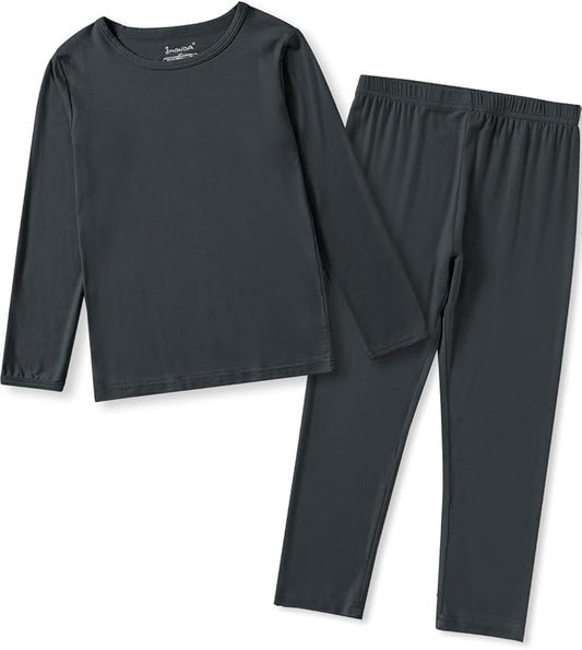 Jimonda Toddler Kids Girls Boys Pajamas Sets Soft Comfy Jammies Tencel Solid Raglan Sleepwear Pajamas Pjs 2pcs Set 18M-8Y