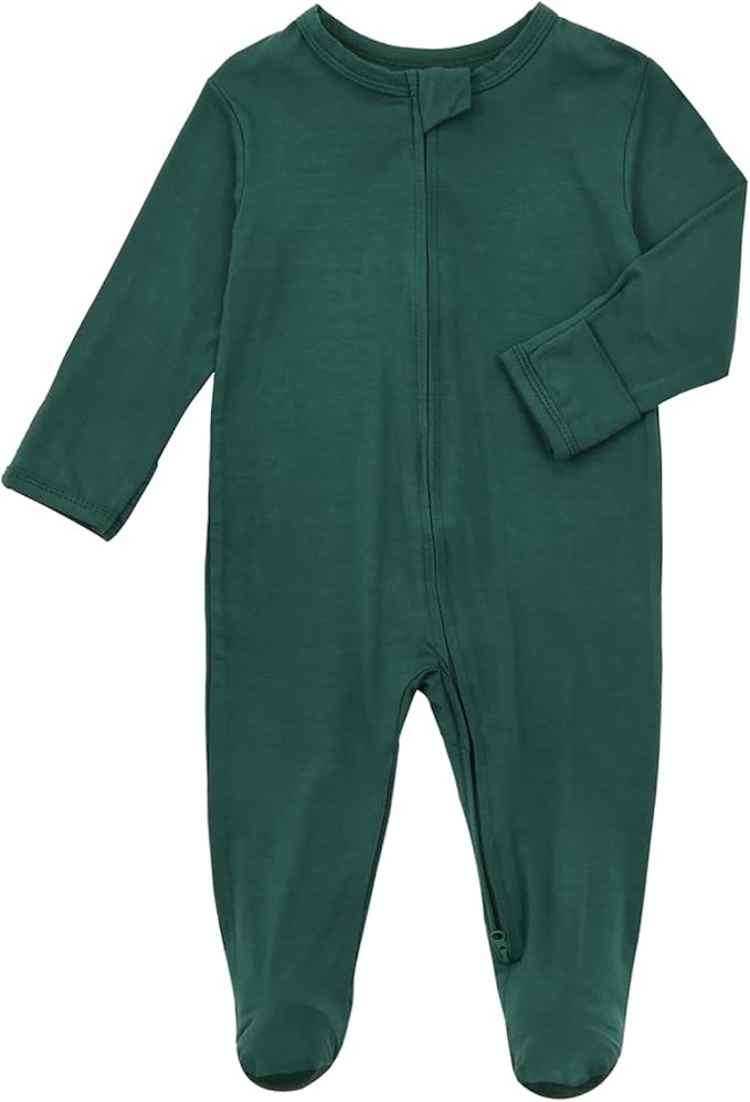 Aablexema Baby Footie Pajamas Zipper - Rayon from Bamboo Infant Footed Pjs with Mittens Sleepwear Jammies