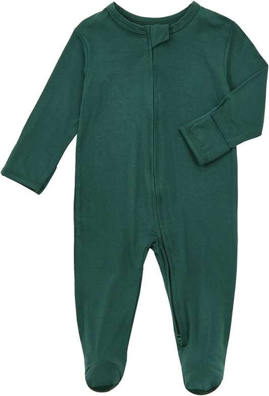 Aablexema Baby Footie Pajamas Zipper - Rayon from Bamboo Infant Footed Pjs with Mittens Sleepwear Jammies
