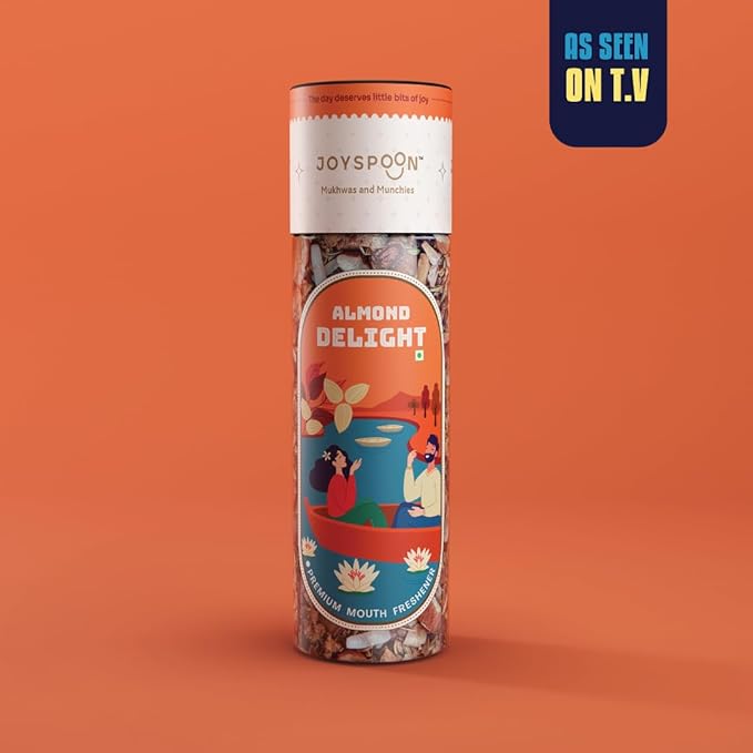 JoySpoon Almond Delight Mukhwas Mouth Freshener | Supari-Free Mouth Freshner with Almonds, Coconut, Dates & Fennel Seeds | Traditional Mouth Fresheners | Sugar-Free Healthy Snack | Mukhwas for Digestion, 200g
