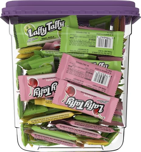 Laffy Taffy Candy, Assorted Fruit Flavored Taffy Candy, Sour Apple, Cherry, Strawberry & Banana Flavors (145 Pieces) (Pack of 2)