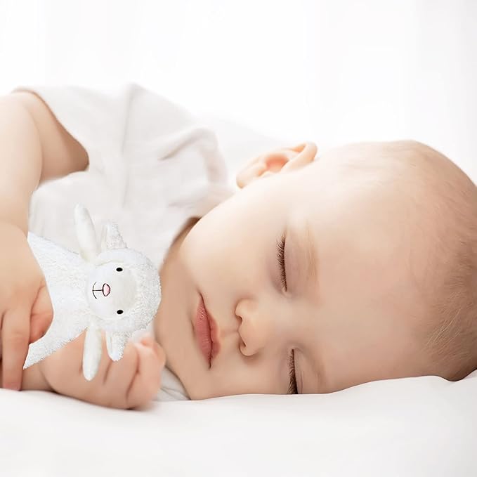 White Lamb Baby Soft Stuffed Animal Security Blanket, Plush Sheep Character Lovey Blanket, Baby Shower/Nursery Gift, Newborn Infant Toddler Snuggle Blankie for Boys Girls, 18 Inches