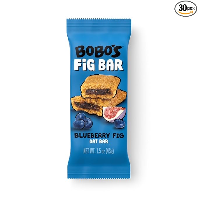 Bobo's Fig Bar (30, Blueberry), Soft Baked, Non-GMO, Vegan, Snack Bar, Gluten Free