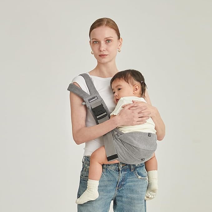 GOOSEKET 365 Toddler Carrier, 100% Cotton, Lightweight, Easy-to-USE, Portable, Suitable from 6-48 Months, Supports UP to 44LBS (Gray)