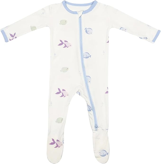 Bamboo Little Soft Baby Footie Pajamas, Baby Clothes, Newborn Sleepers, 95% Viscose and 5% Spandex, 0-24 Months