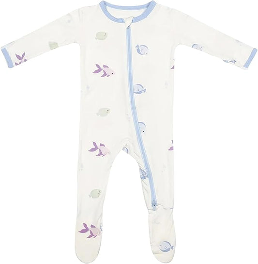 Bamboo Little Soft Baby Footie Pajamas, Baby Clothes, Newborn Sleepers, 95% Viscose and 5% Spandex, 0-24 Months