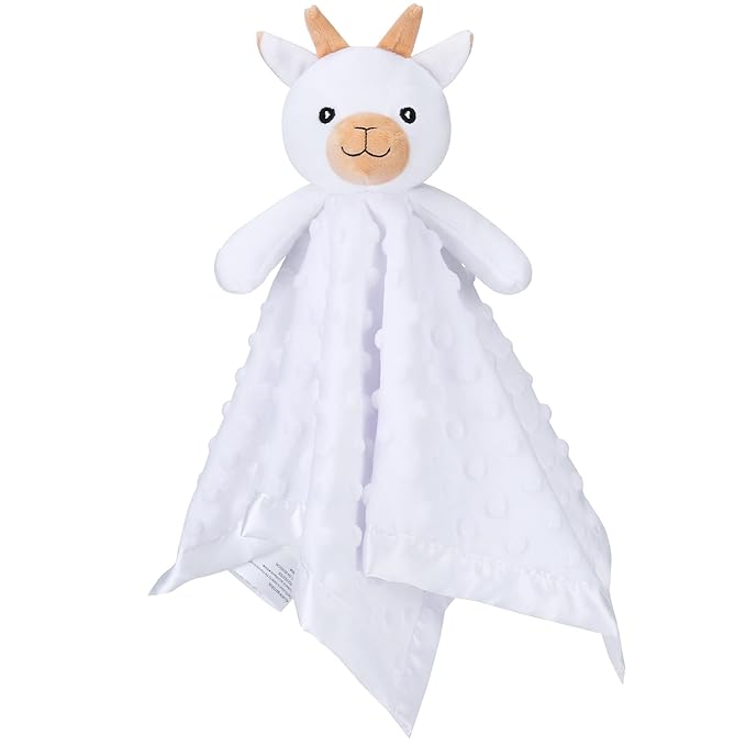Pro Goleem Goat Loveys for Babies, Soft Security Blanket Baby Snuggle Toy Newborn Stuffed Animals Baby Gifts for Boys and Girls, 16 Inch