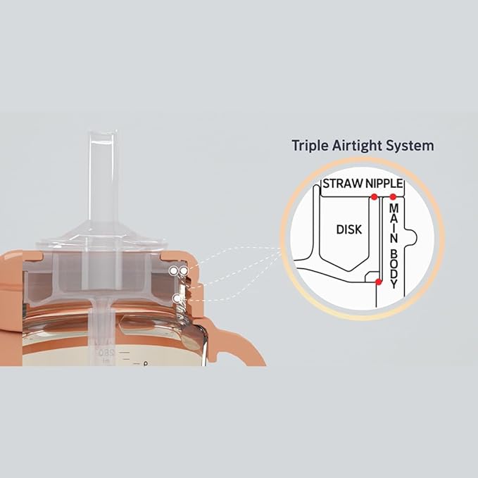 No-spill, Backflow prevention Sippy Cup with Straw, PPSU Learner Cup with Handle for Baby and Toddlers, BPA free, 6.76oz (Chocolate)