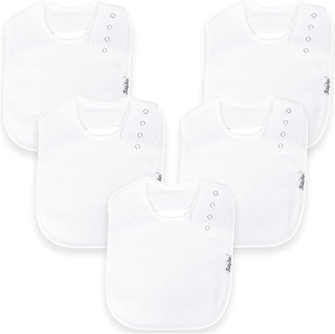 Organic Cotton Baby Bibs for Boys, Girls - Soft Drooling and Teething Bibs - Absorbent, Adjustable Bib for Toddlers