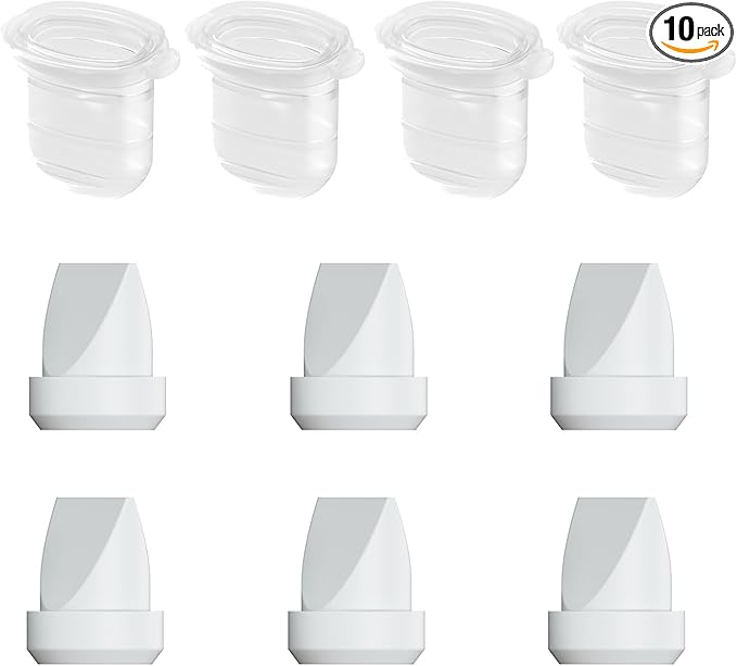 6pcs Duckbill Valves and 4pcs Diaphragm Compatible with Momcozy Mobile Style M6, Replace for M6 Breast Pump Replacement Accessories, Fit for Momcozy Pump Part, Not Original Parts, Gray