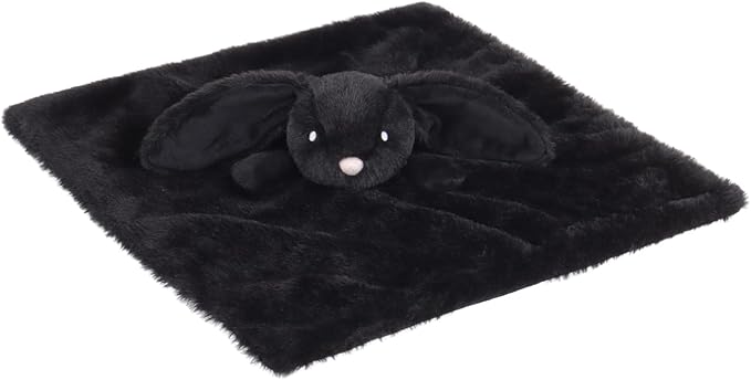 Apricot Lamb Black Bunny Blanket Soft Loveys for Babies, Security Blanket for Baby Boy and Girl, Infant and Toddlers 13.8x13.8 Inches