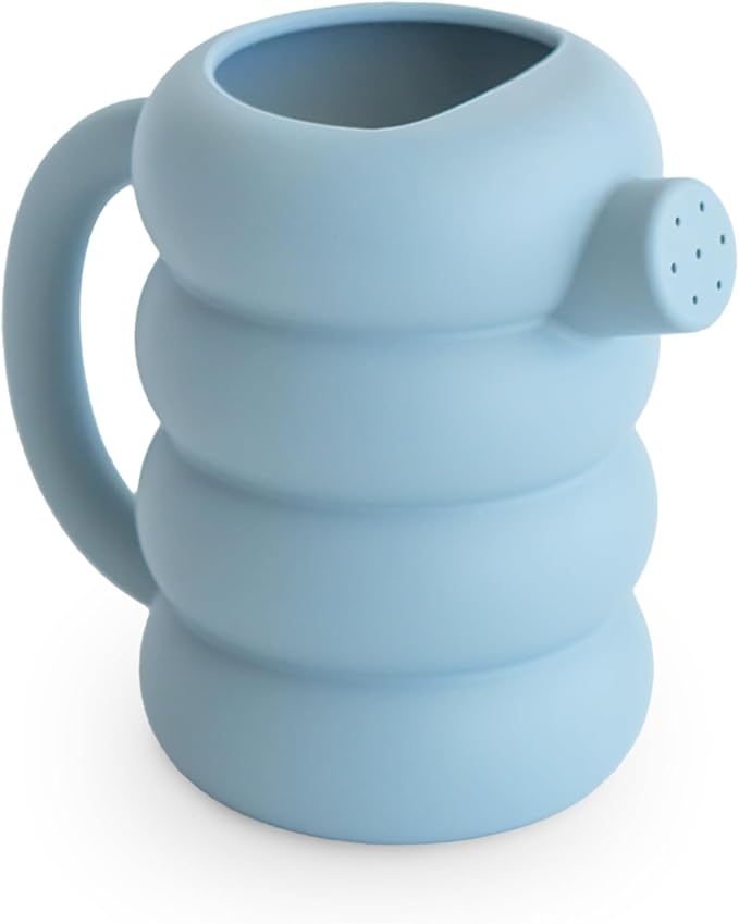 mushie Silicone Watering Can | Bath and Outdoor Play for Toddlers 10 Months+ (French Blue)