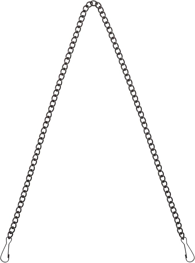 Bieye Metal Chain with Safety Hooks for Tiffany Style Stained Glass Window Panel Hangings, 30 inches Long Black Electrophoretic Coating, Chain001
