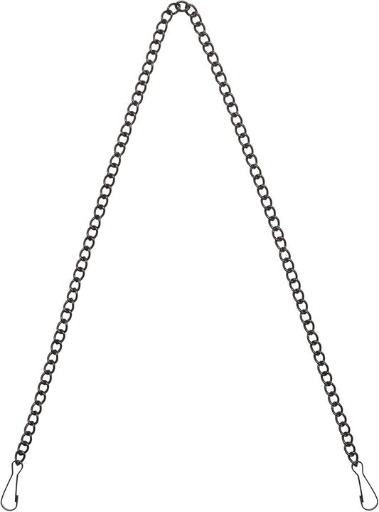 Bieye Metal Chain with Safety Hooks for Tiffany Style Stained Glass Window Panel Hangings, 30 inches Long Black Electrophoretic Coating, Chain001