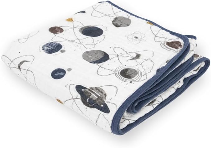 Little Unicorn Original Premium Cotton Quilt | Multi-Layered & Extra-Soft Muslin Fabric |for Babies & Toddlers (Planetary)