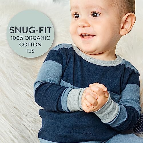HonestBaby 2-Piece Pajamas Sleepwear Pjs 100% Organic Cotton for Baby, Toddler, Kids, Boy
