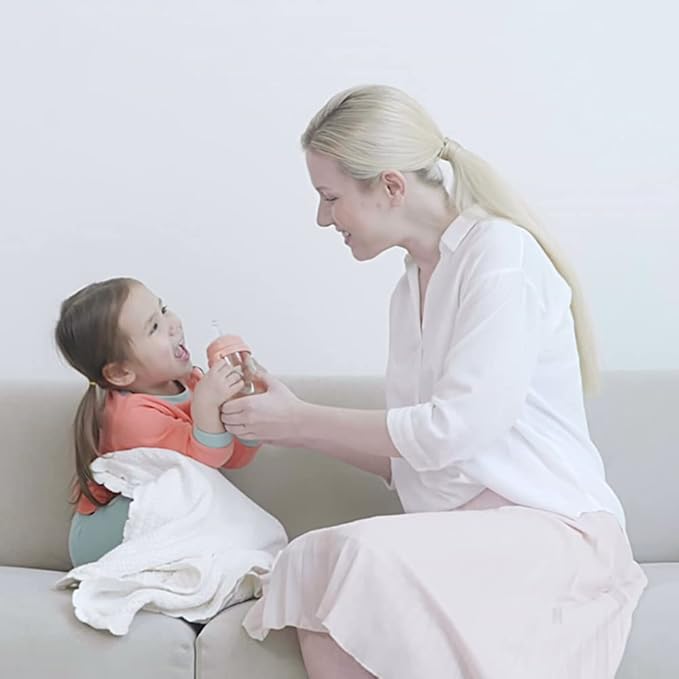 No-spill, Backflow prevention Sippy Cup with Straw, PPSU Learner Cup with Handle for Baby and Toddlers, BPA free, 6.76oz (Banana)