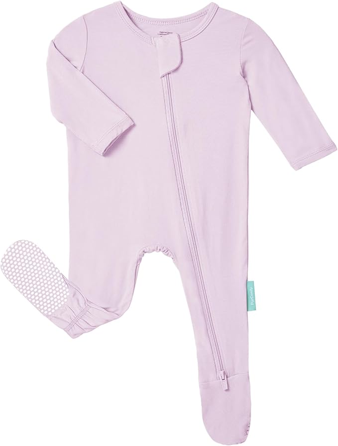 PurComfy Baby Zipper Footie Pajamas, Supersoft Bamboo Rayon Baby Footed Pjs Boy Girl 0-3-6-9-18-24 Month Coverall Sleepers