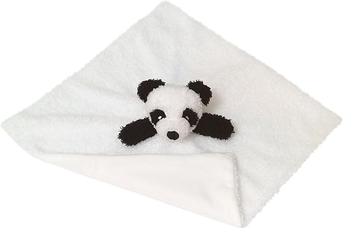Baby White Panda Soft Stuffed Animal Security Blanket, Plush Panda Character Lovey Blanket, Baby Shower/Nursery Gift, Newborn Infant Toddler Snuggle Blankie for Boys Girls, 14 Inches