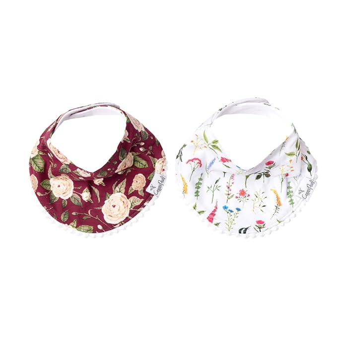 Copper Pearl Baby Bandana Drool Bibs for Drooling and Teething 2-Pack Fashion Bibs Gift Set for Girls “Scarlet