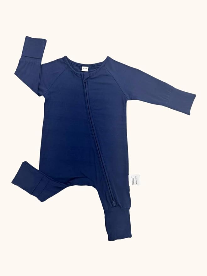 Bow Dream Bamboo Rayon Baby Boy Romper Footed Long Sleeve Footies Newborn Girl Clothes Footless with Zipper and Mitten Cuffs