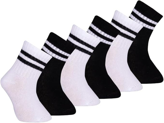 Bella Seamless-Toe Turkish Cotton Ribbed Crew Socks - Stylish and Cozy 6-Pack Baby & Toddler Socks
