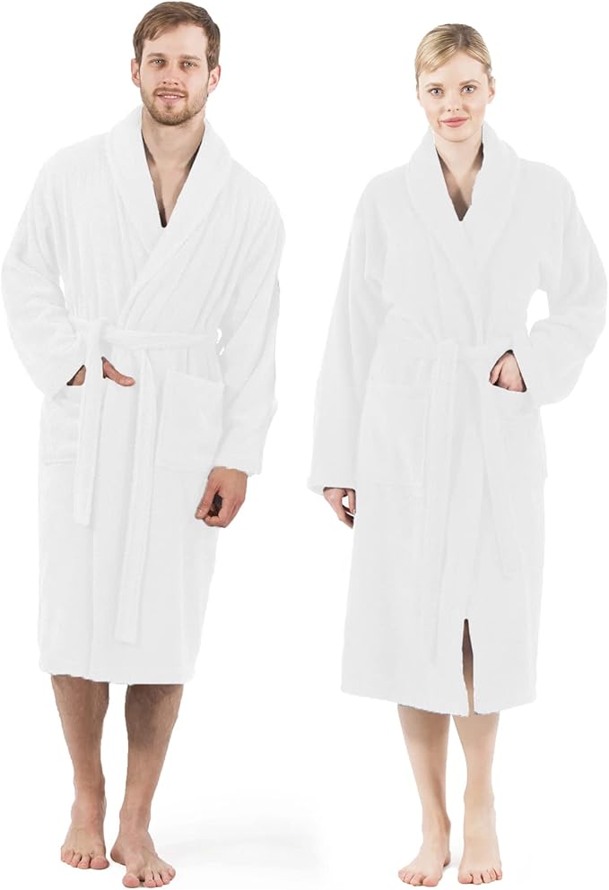 DAN RIVER Premium Cotton Terry Robes for Women and Men, Ultra Soft bathrobe with Adjustable Waist Belt and Pockets Pack of 1