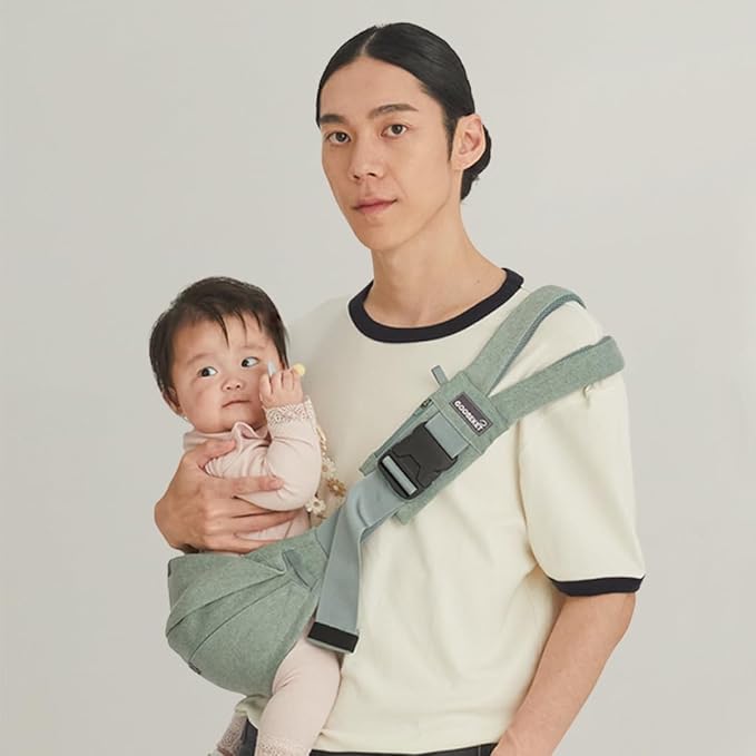 GOOSEKET 365 Toddler Carrier, 100% Cotton, Lightweight, Easy-to-USE, Portable, Suitable from 6-48 Months, Supports UP to 44LBS (Mint)