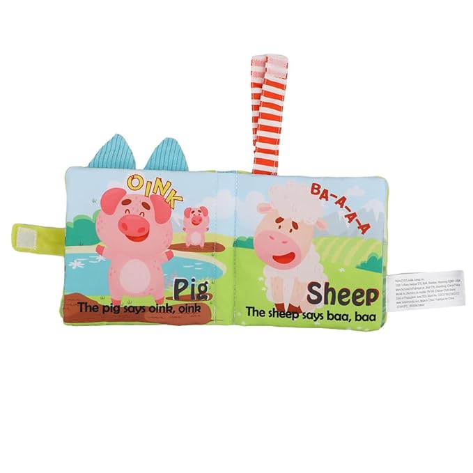 Soft Baby Books Gift Set – Cloth Crinkle Books for Infants 0-3-6-12 Months, Newborn Teething Toy, Tummy Time Toy, Baby Teethers, Shower Gift for Boys & Girls (2-pcs)