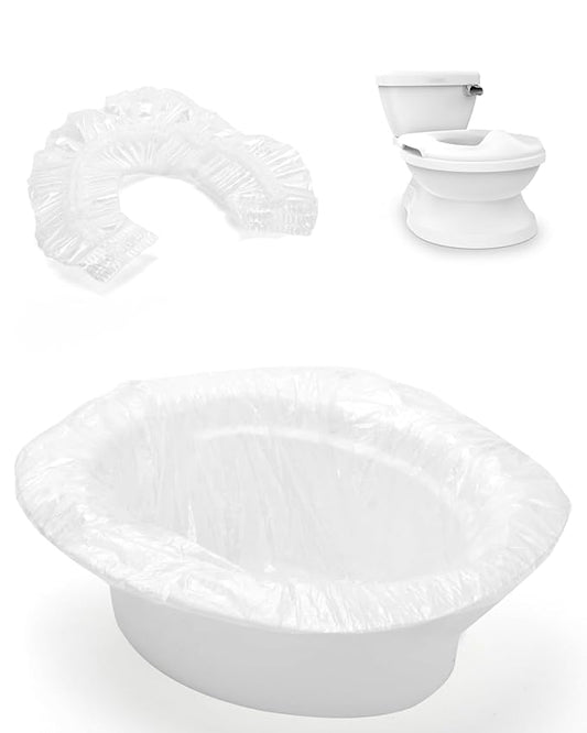 50 Pcs Potty Liners for Summer Infant My Size Potty Pro - Disposable Potty Bags with Elastic Fit, Leakproof & Easy Clean, Fits Most Potty Chairs, Travel Potties, Portable Toilets, 18×8 Inches