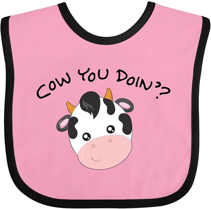 inktastic Cow You Doin' Cute Cow Baby Bib