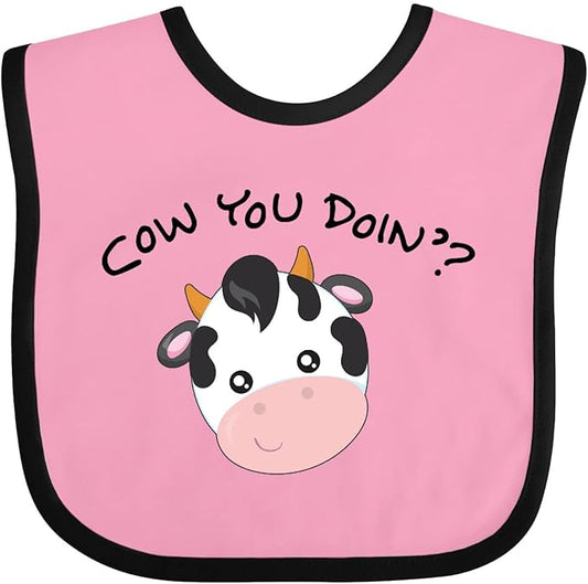 inktastic Cow You Doin' Cute Cow Baby Bib